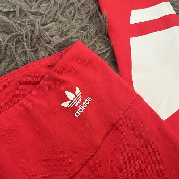 Red Adidas Leggings - Picture 9 of 10